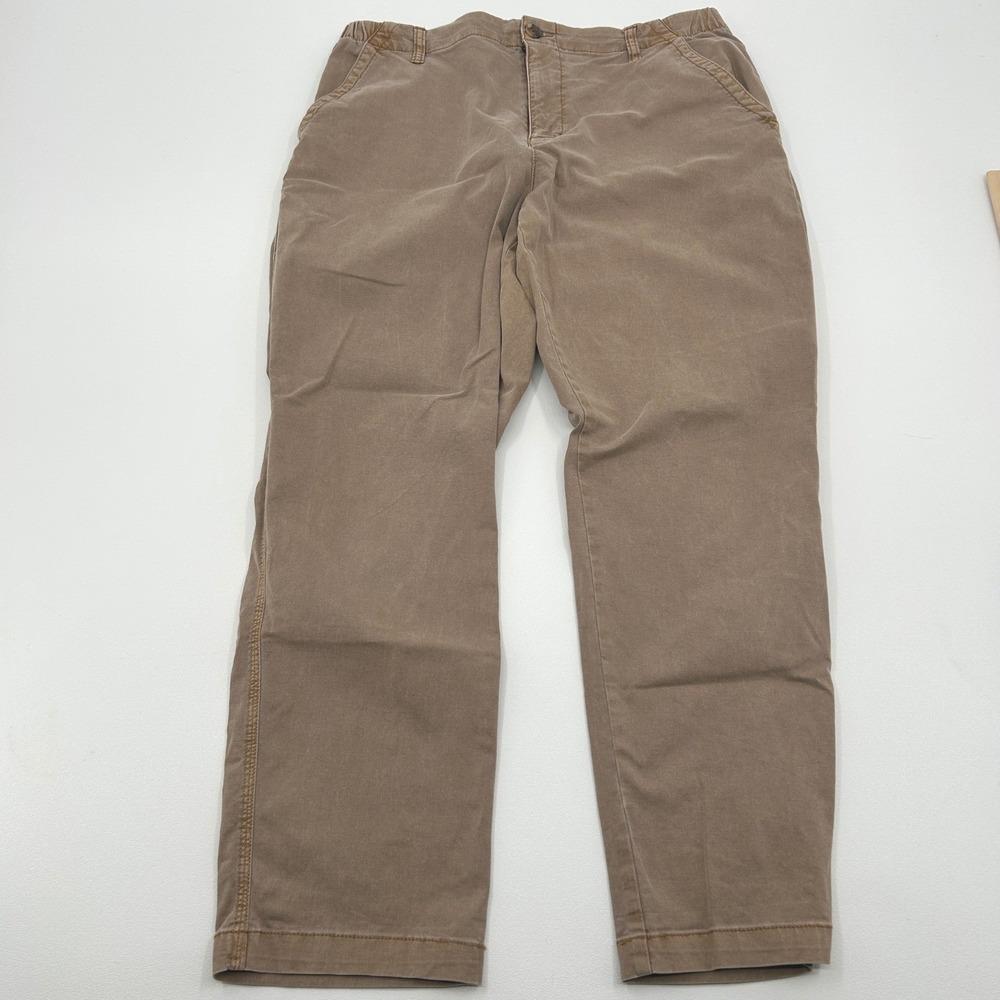 Mens Old Navy OG Chino Easy Chino Pants L Sisal Brown Relaxed Fit Stretch